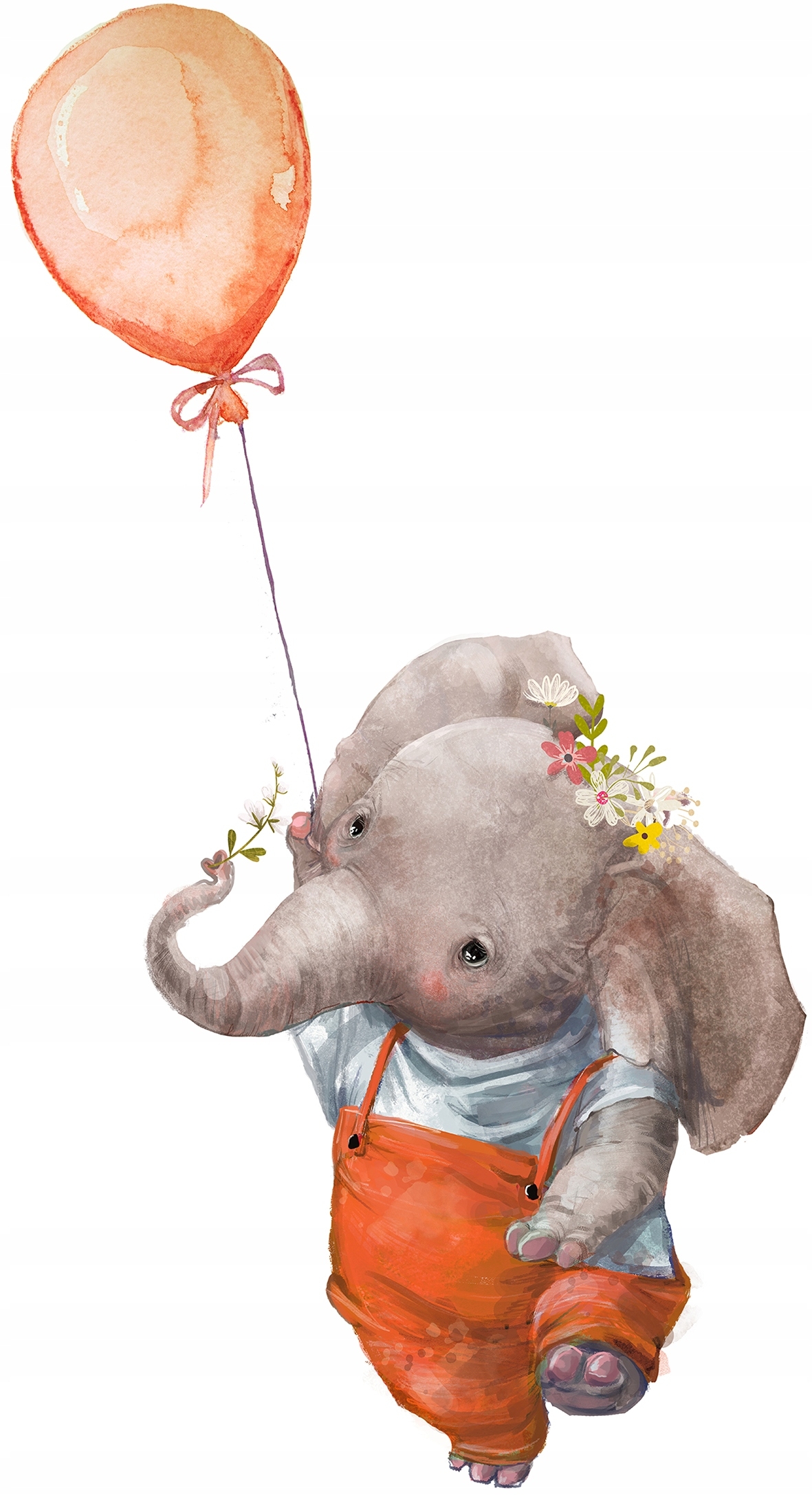 Väggdekal - Elefant med ballong
