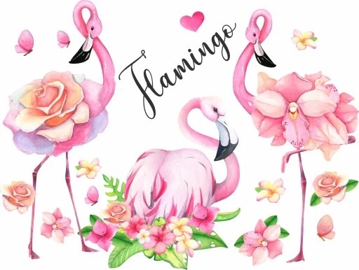 Väggdekal - Flamingo