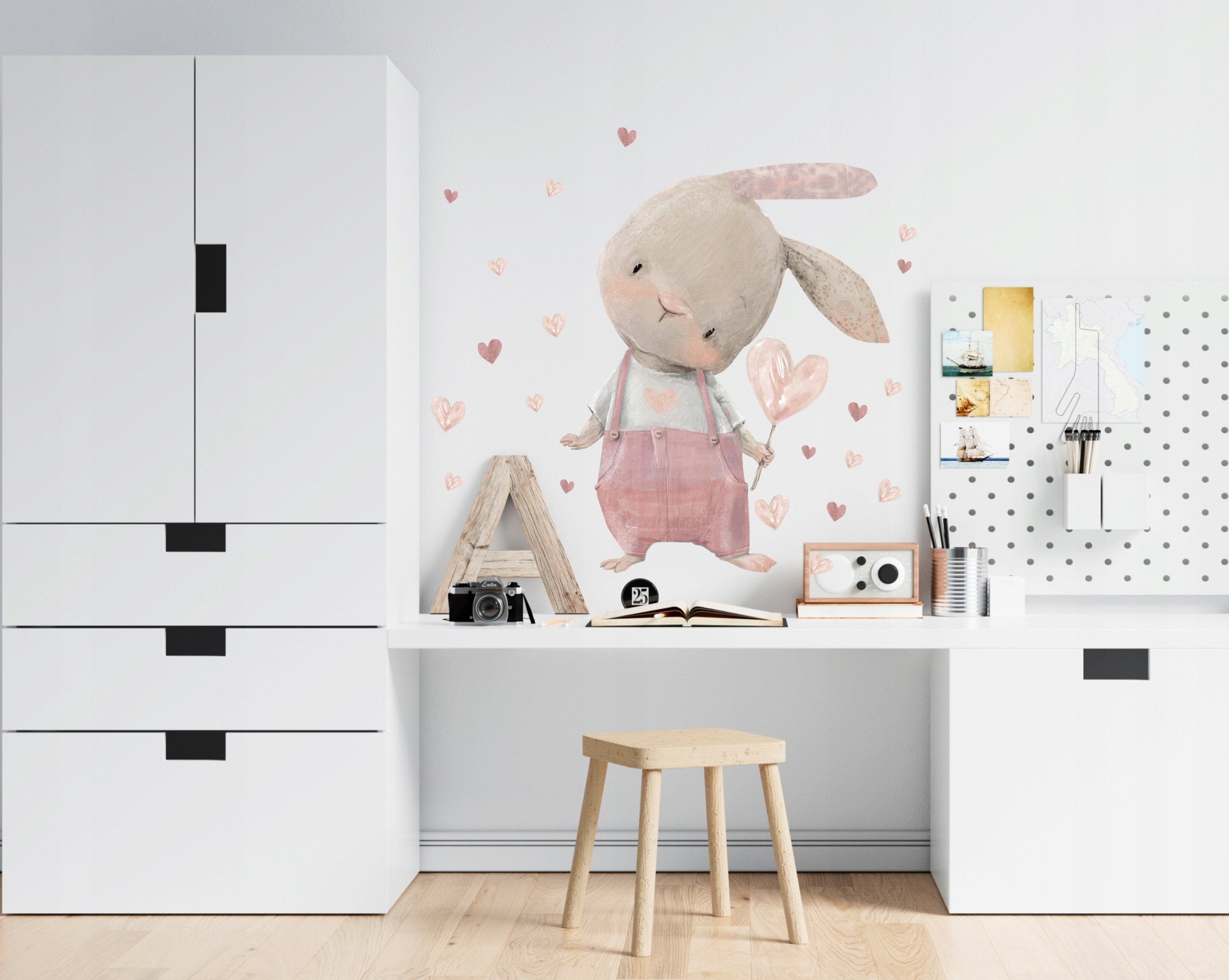 Väggdekal - Rosa kanin