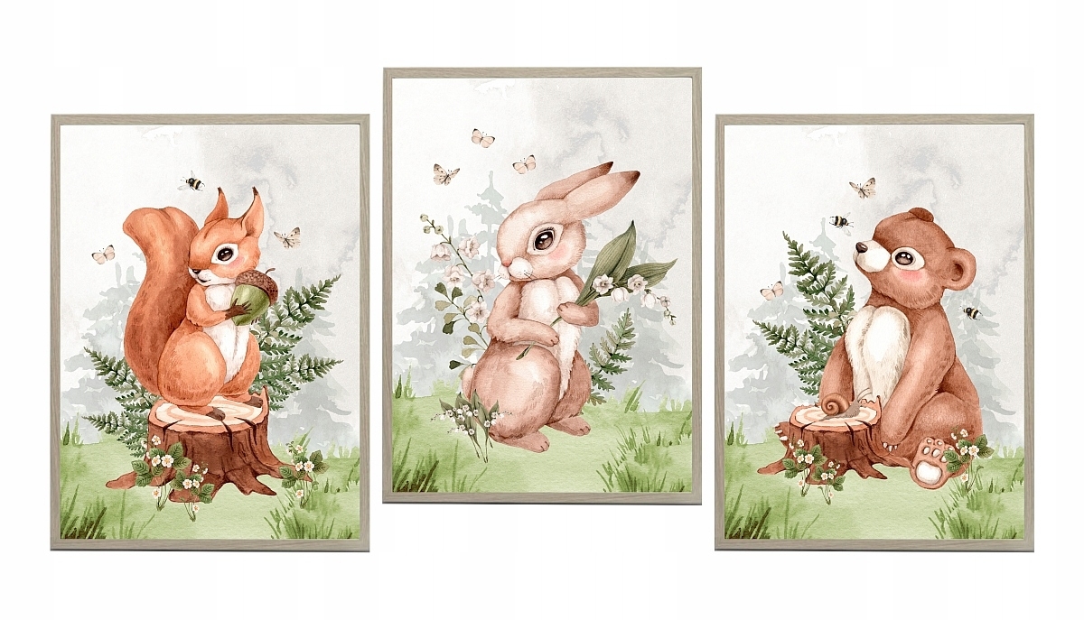 Posters - Björnunge, Hare / Set om 3