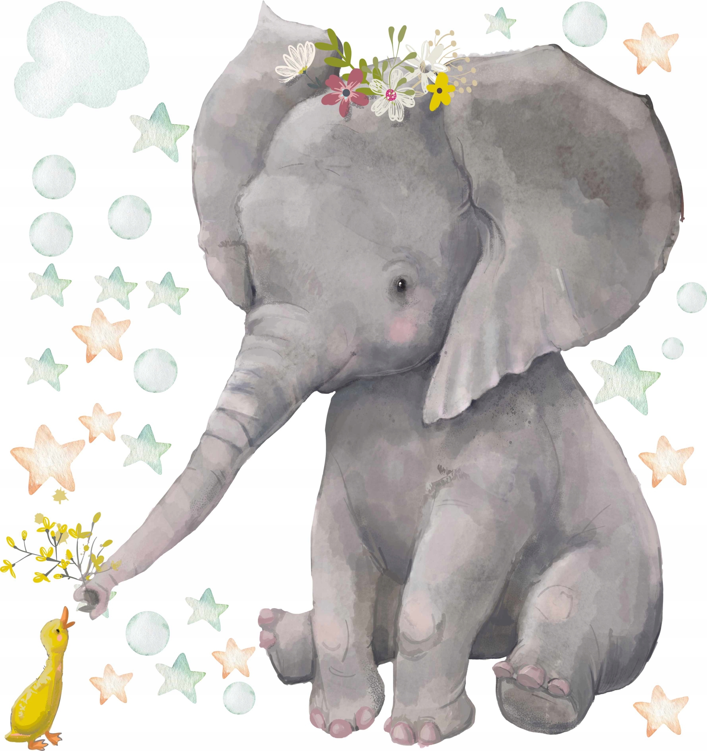 Väggdekal - Elefant och ankunge