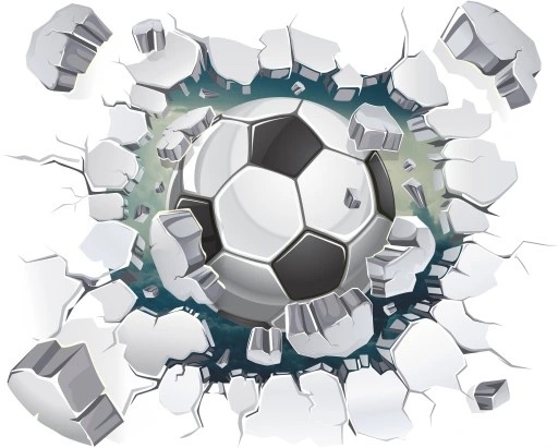 Väggdekal - Fotboll i Brick