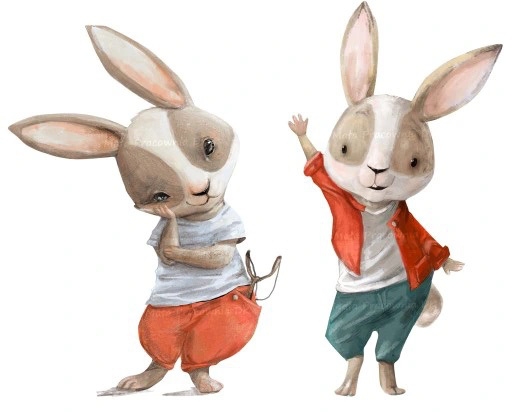 Väggdekal - Zippo och Aro Bunnies