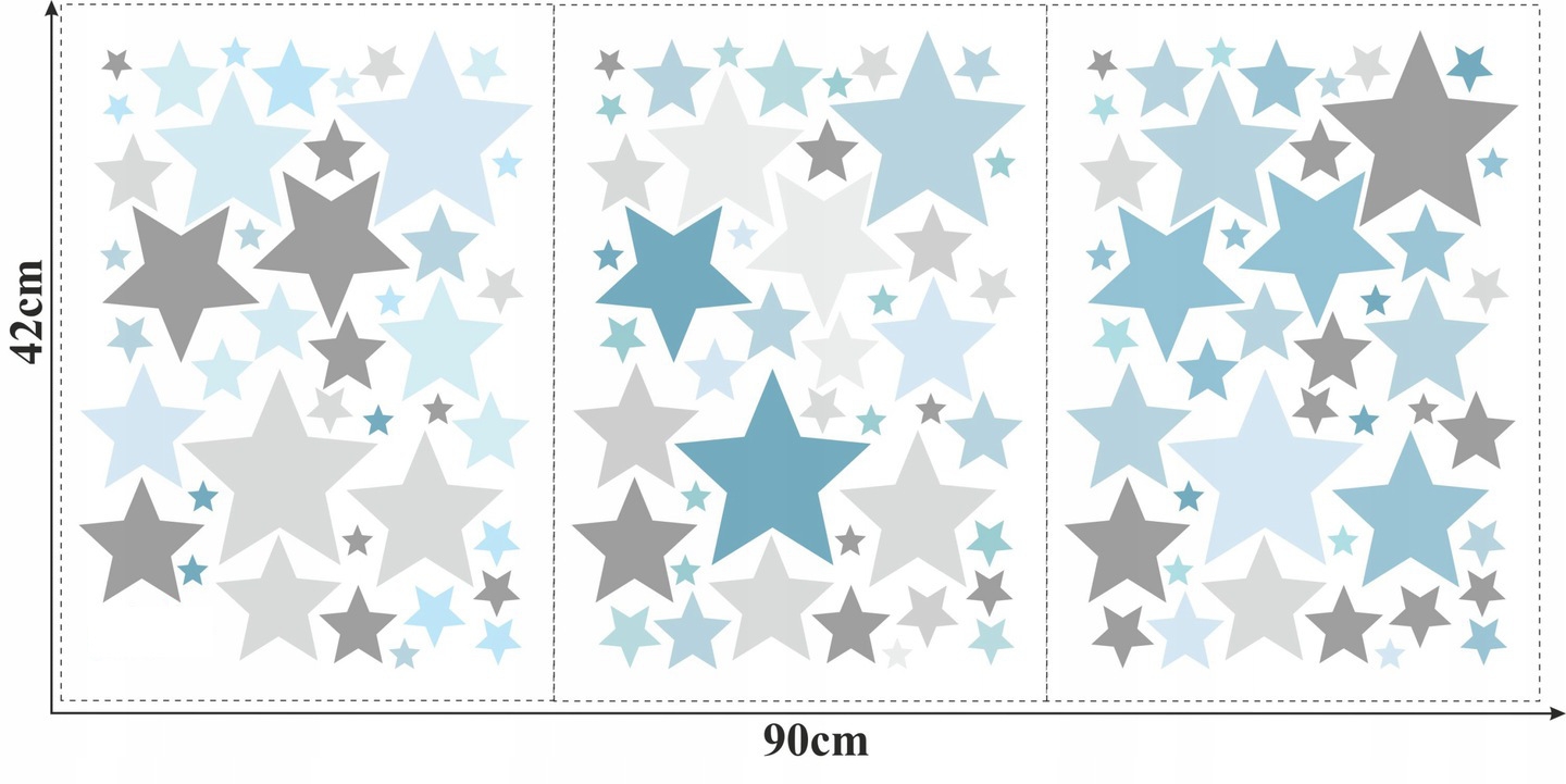 Väggdekal - Stjärnor / Blå