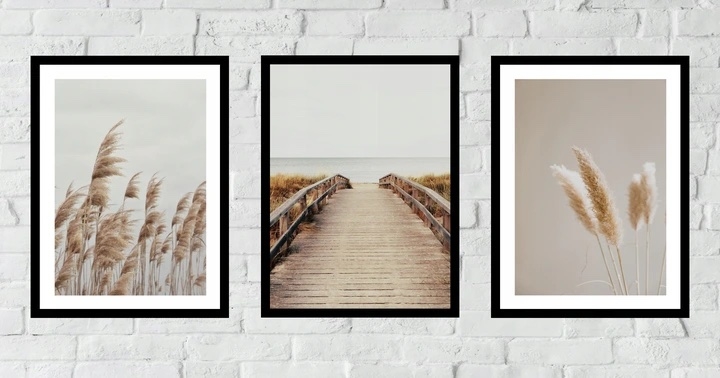 Posters - Torrt gräs och vass / Set om 3