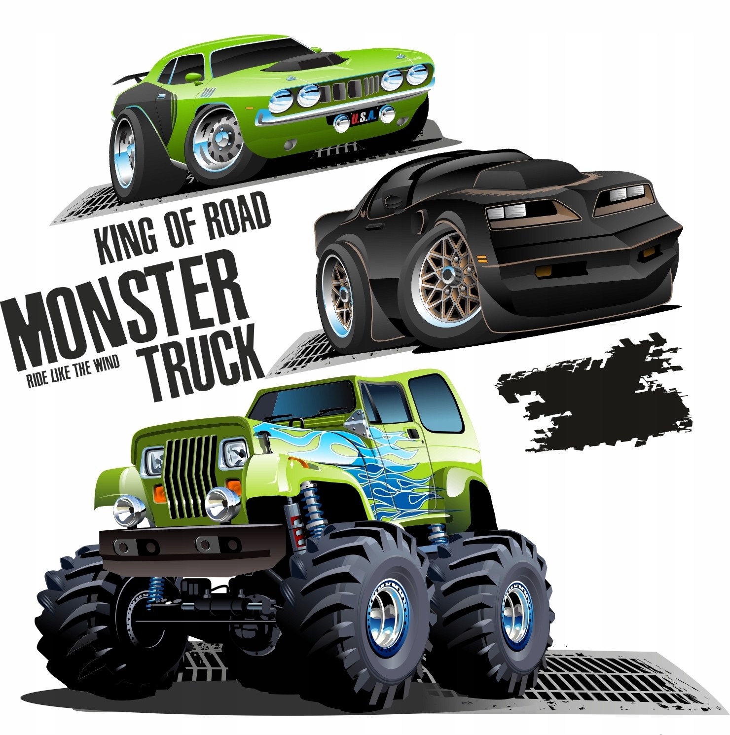 Väggdekal - Monstertruckar / 02