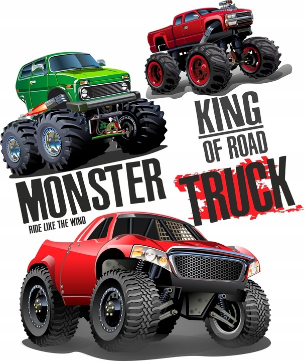 Väggdekal - Monstertruckar