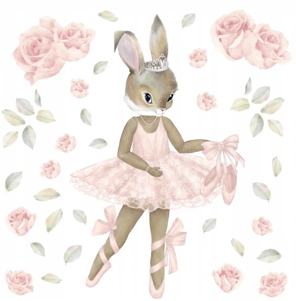 Väggdekal - Kanin Ballerina