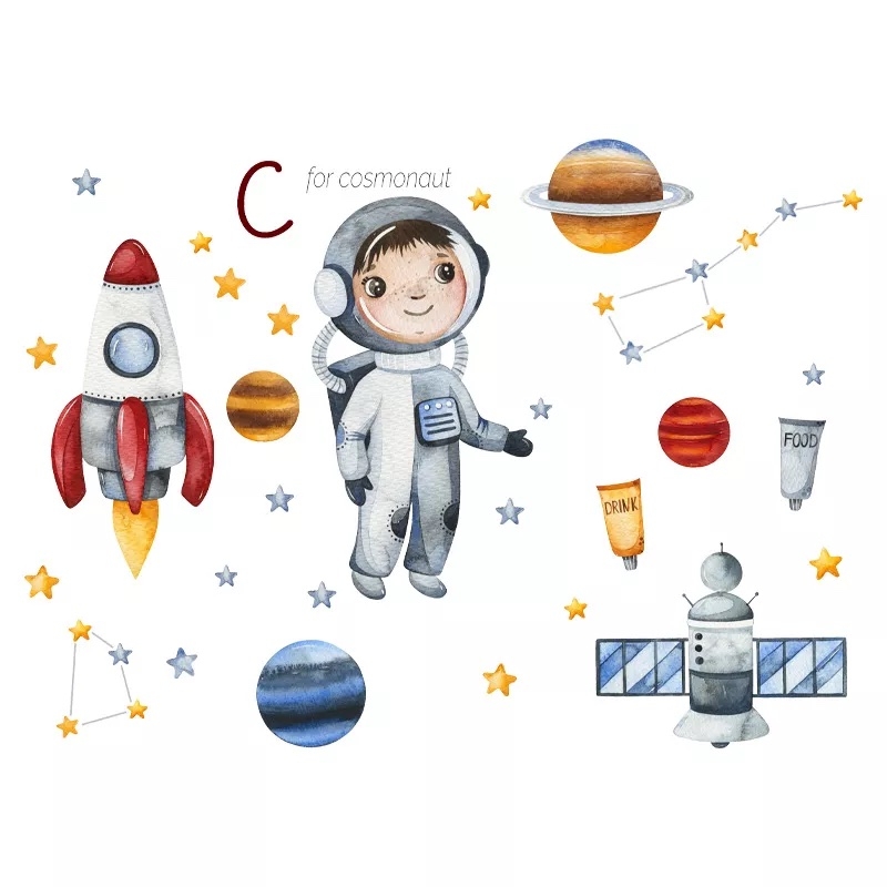 Väggdekal - C for Cosmonaut