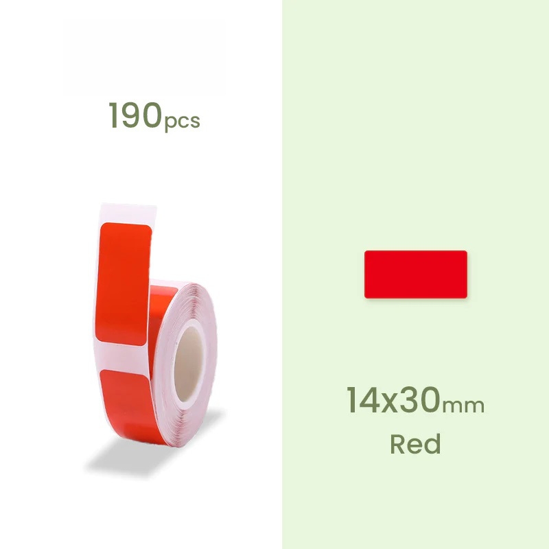 NIIMBOT Etiketter Klistermärken B18-serien 14 x 30 mm / 190 st / Röd