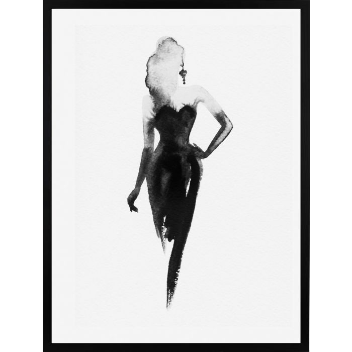 Poster - B&W Little Black Dress / Platt packad