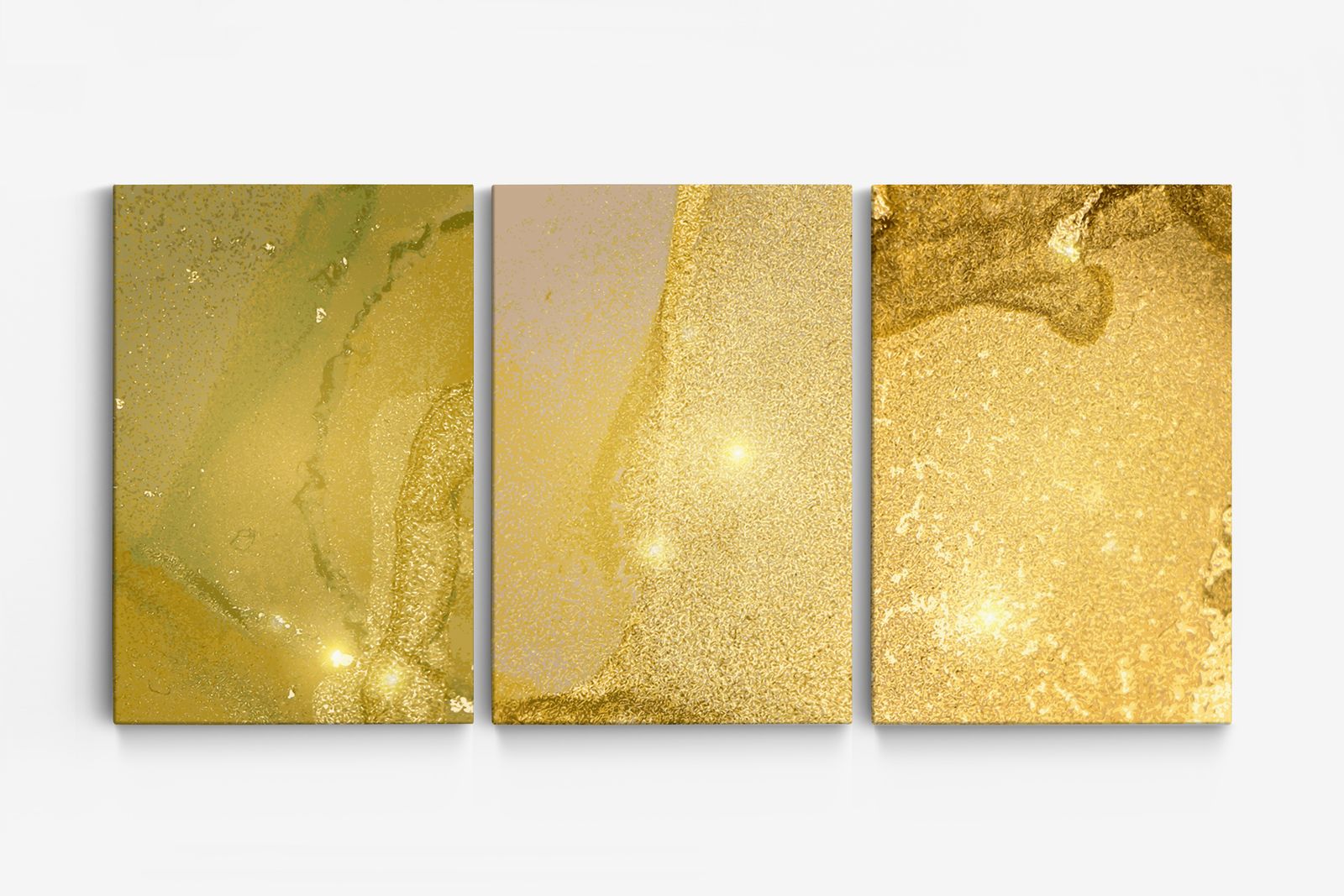 Gyllene Abstrakt Canvas - Set of 3