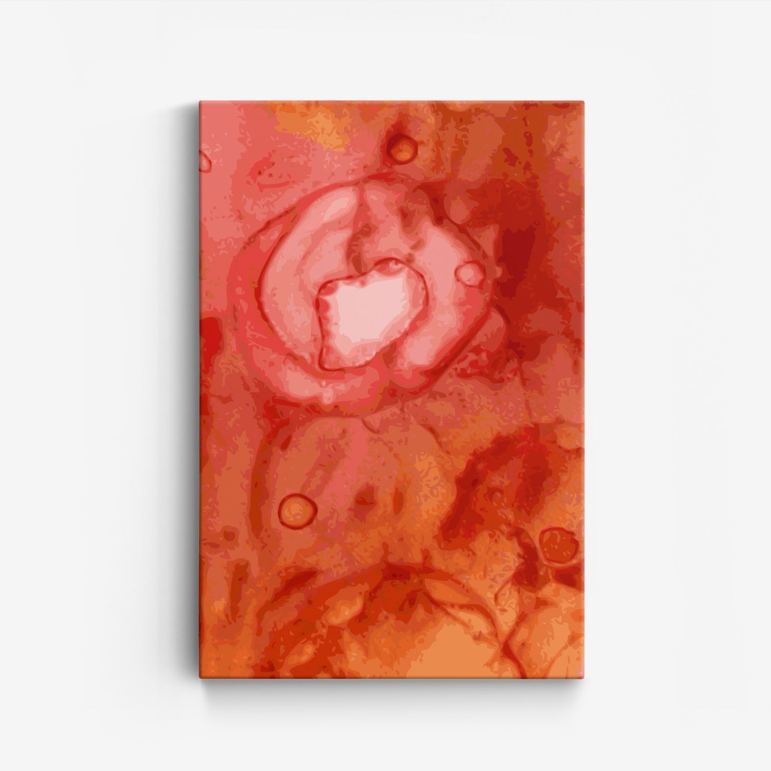Abstrakt Röd Canvas Konst - Enkel
