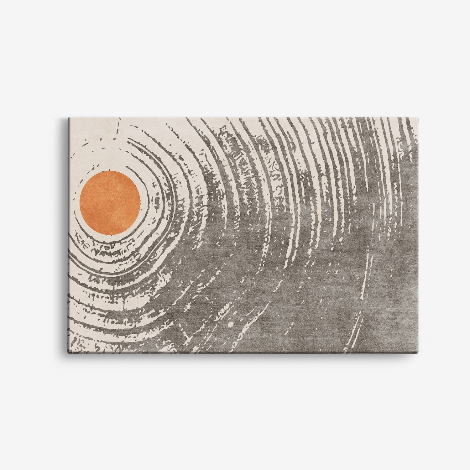 Abstrakt Canvas med Orange Sol