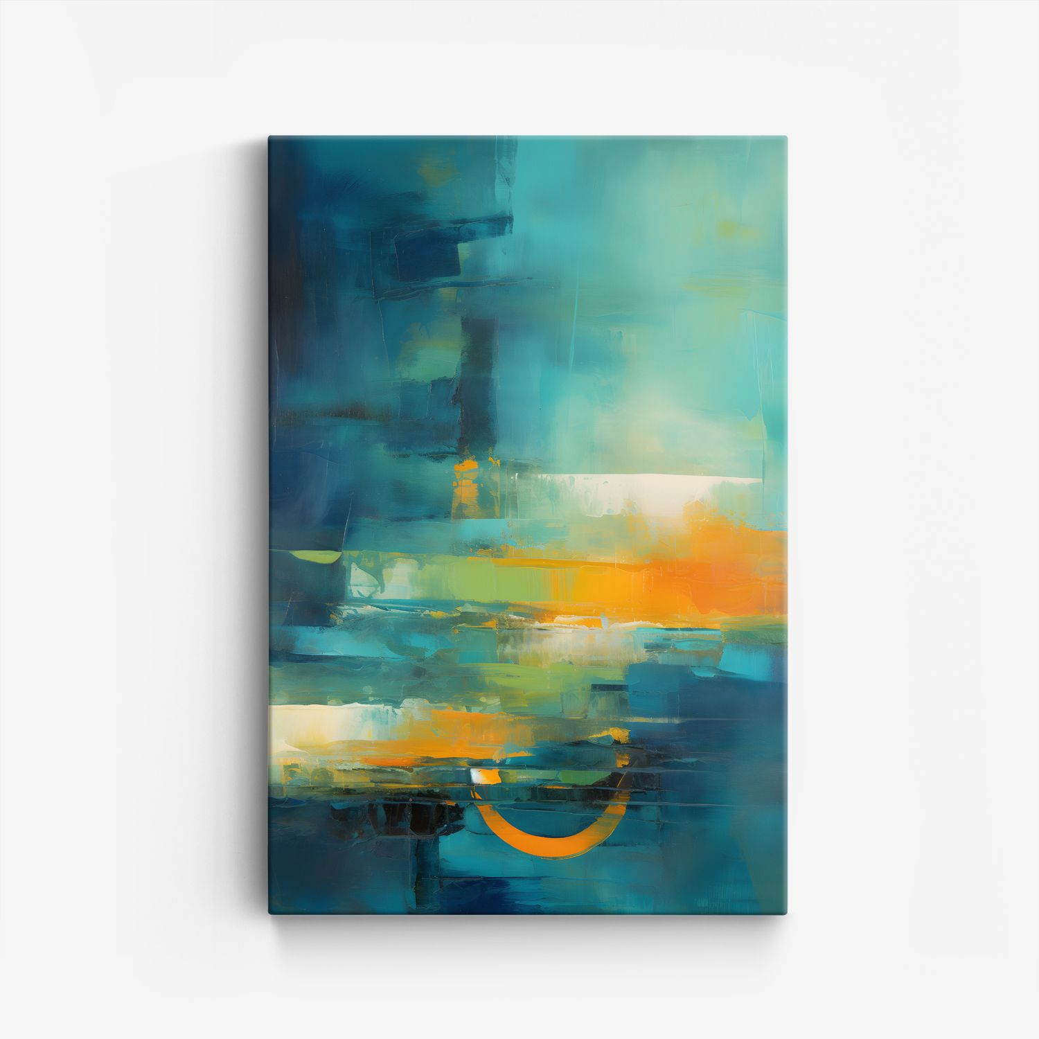 Abstrakt Blå Canvas Konst