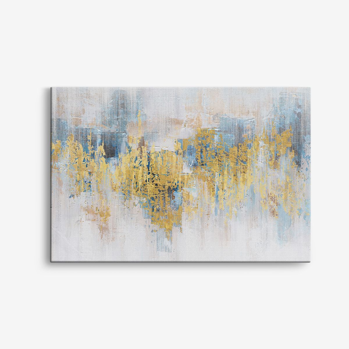 Abstrakt Blå och Guld Canvas