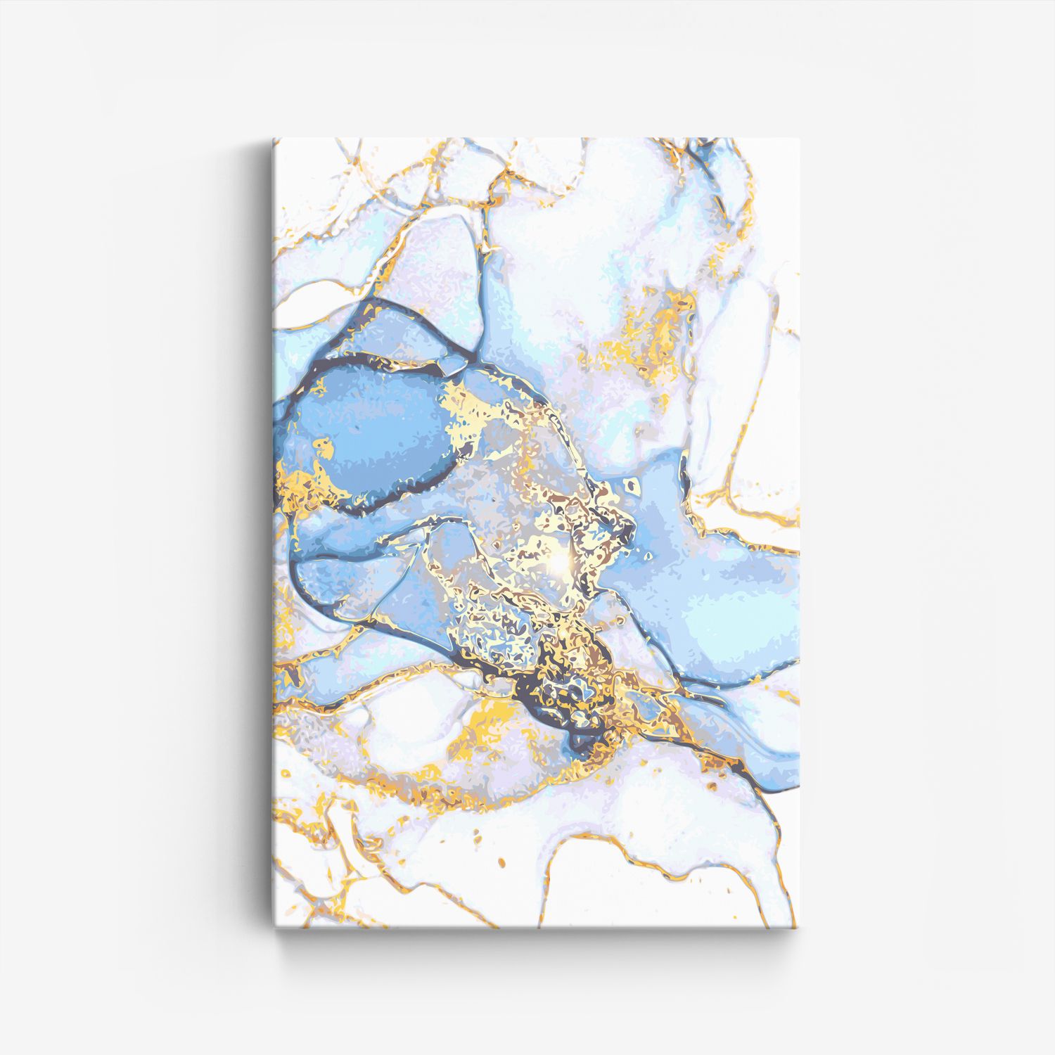 Abstrakt Blå och Guld Canvas