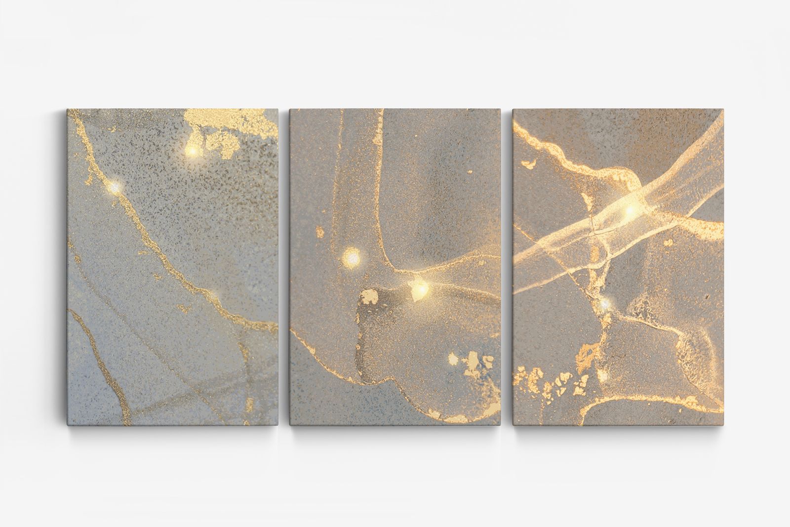 Abstrakt Guld Canvas - Set of 3
