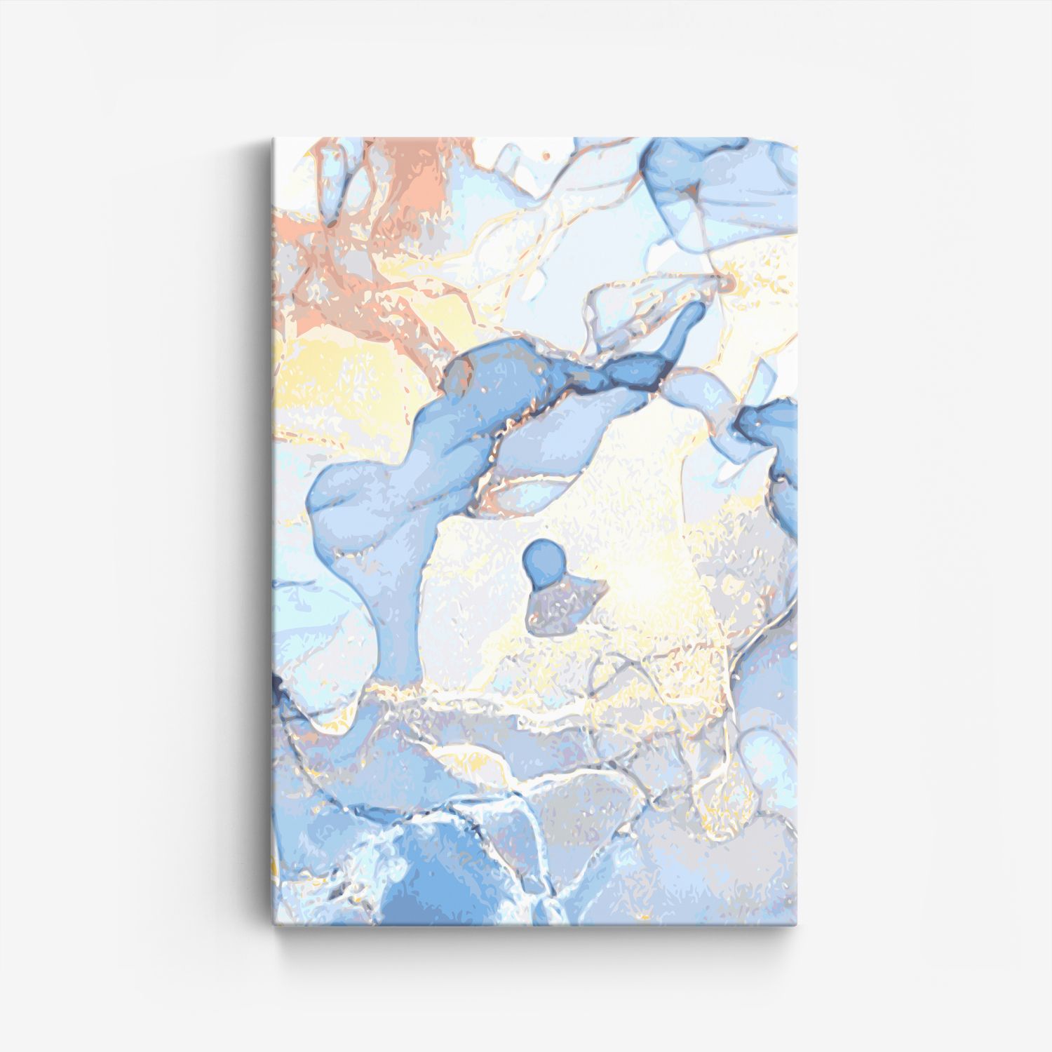 Abstrakt Blå Canvas Konst