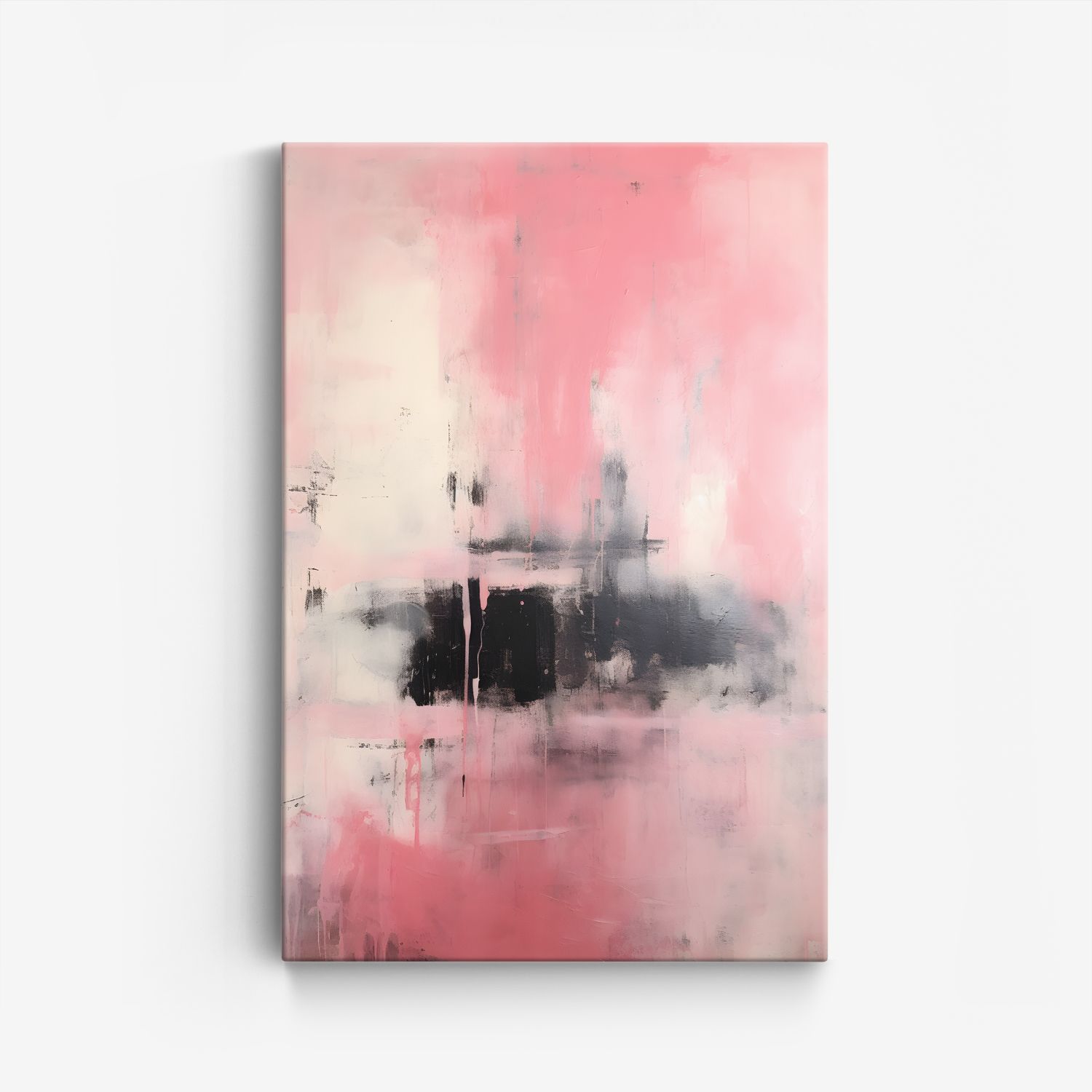 Abstrakt Rosa Canvas Konst - Enkel