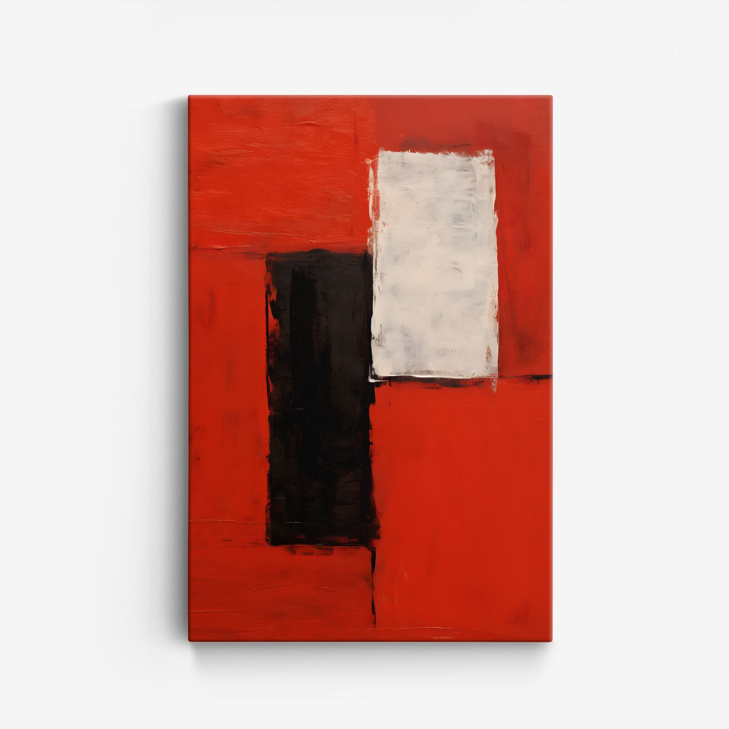 Abstrakt Röd och Svart Canvas