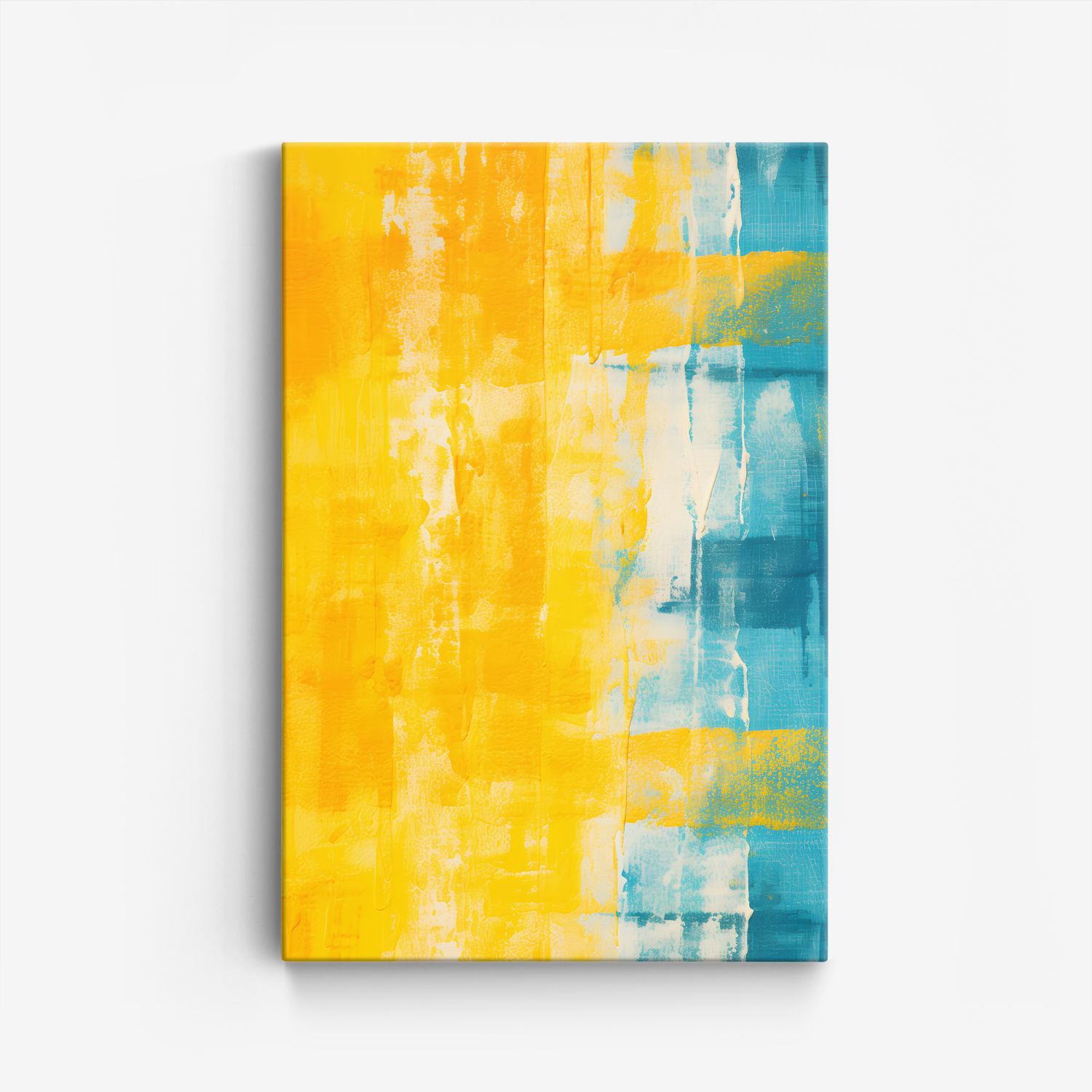 Abstrakt Gul och Blå Canvas