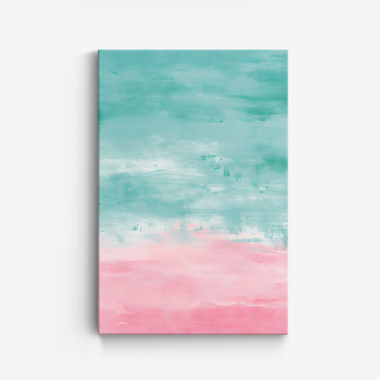Abstrakt Grön och Rosa Canvas