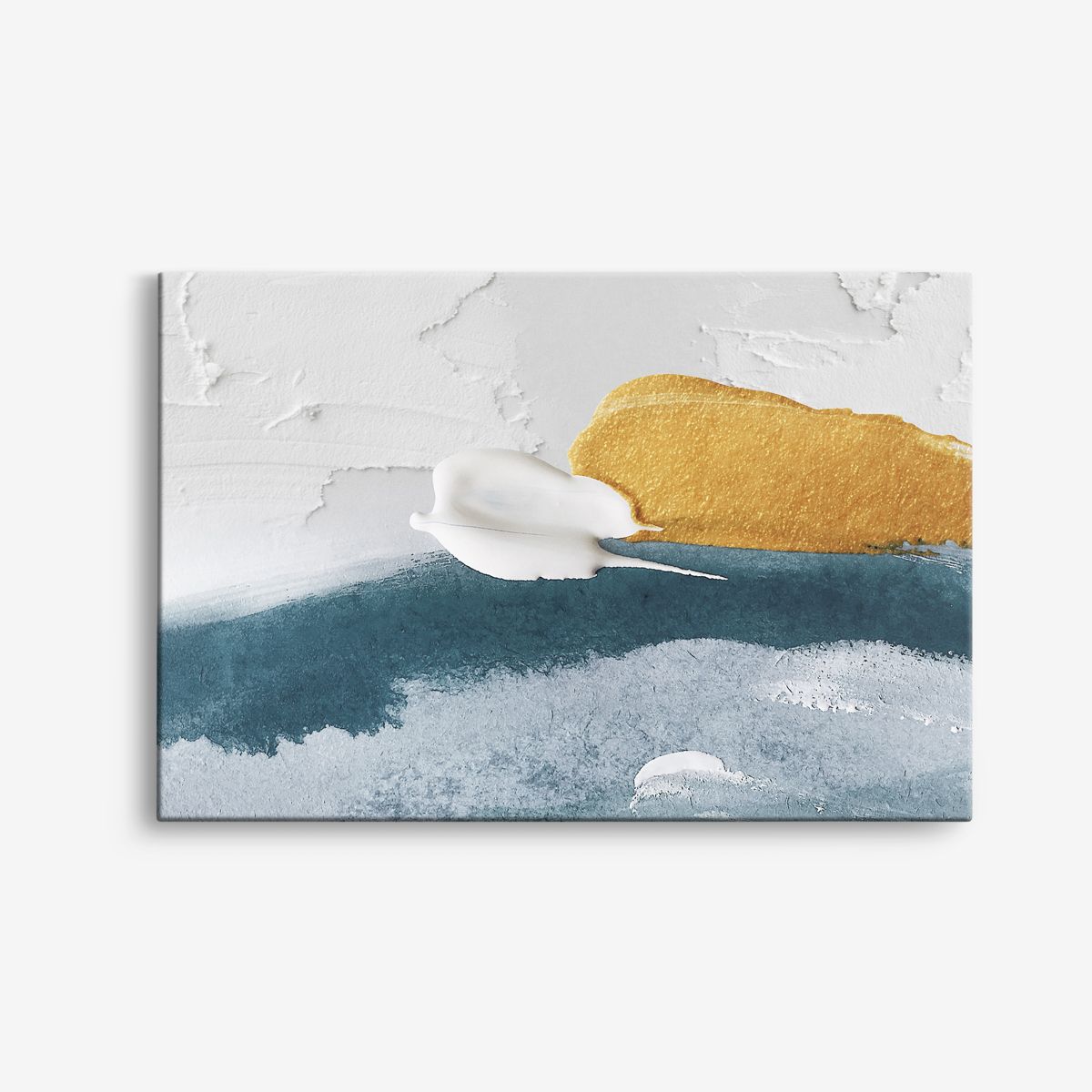 Abstrakt Blå och Guld Canvas