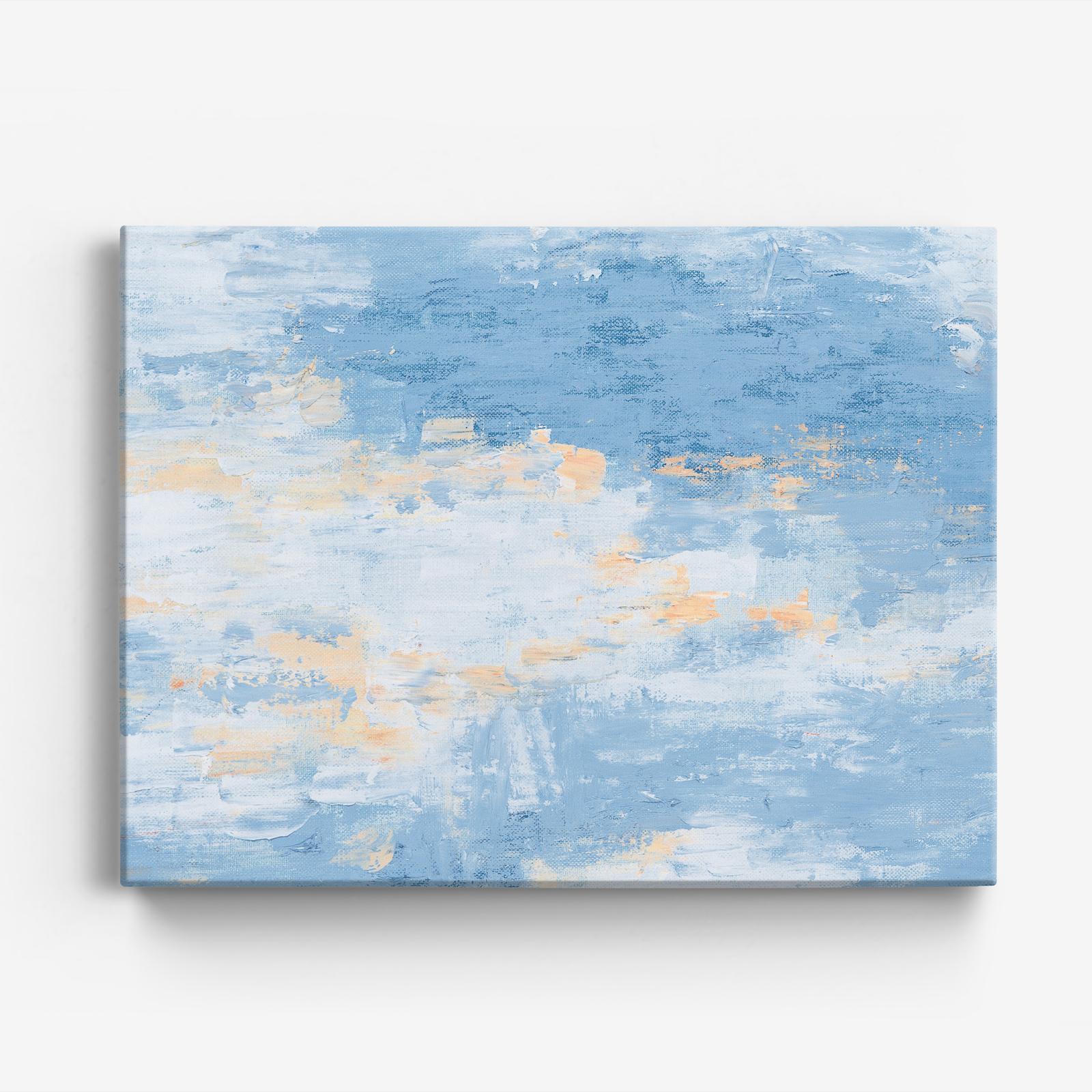 Abstrakt Blå Canvas Konst