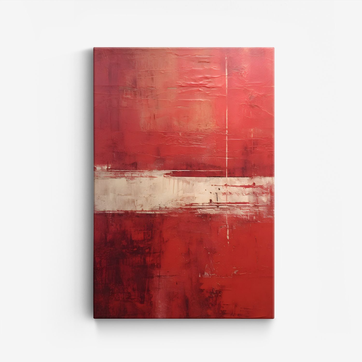 Abstrakt Röd Canvas Konstverk
