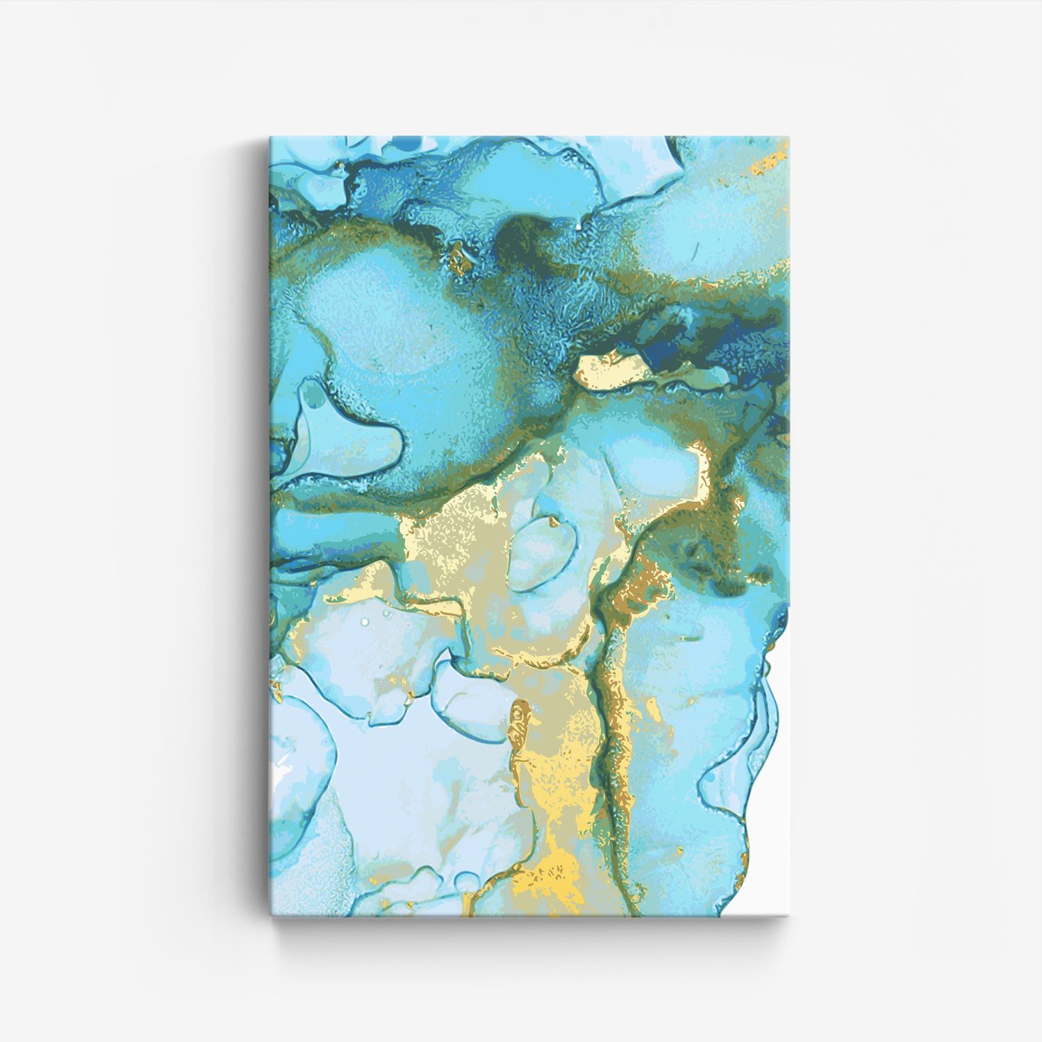 Blå Abstrakt Canvas Konst