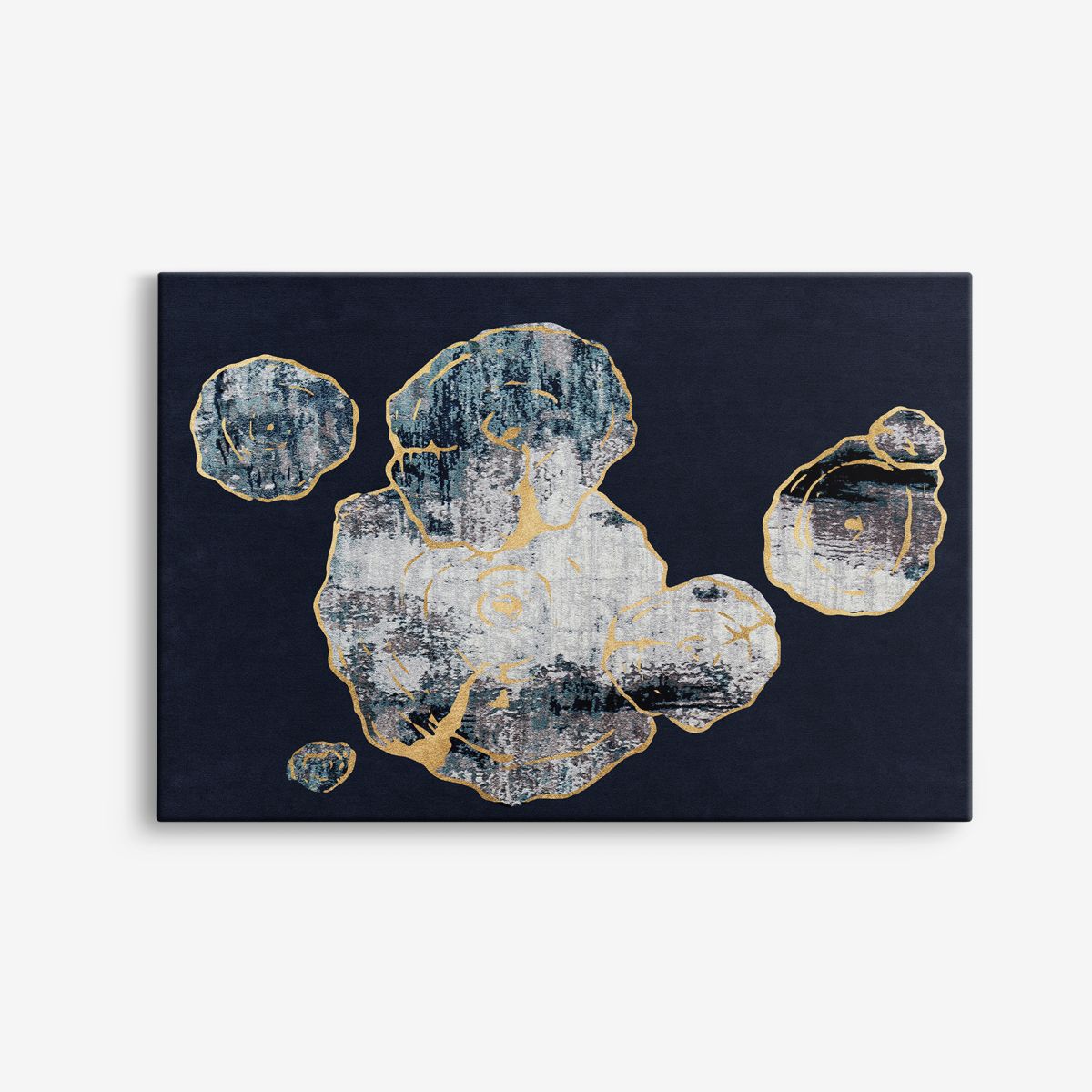 Abstrakt Blå och Guld Canvas