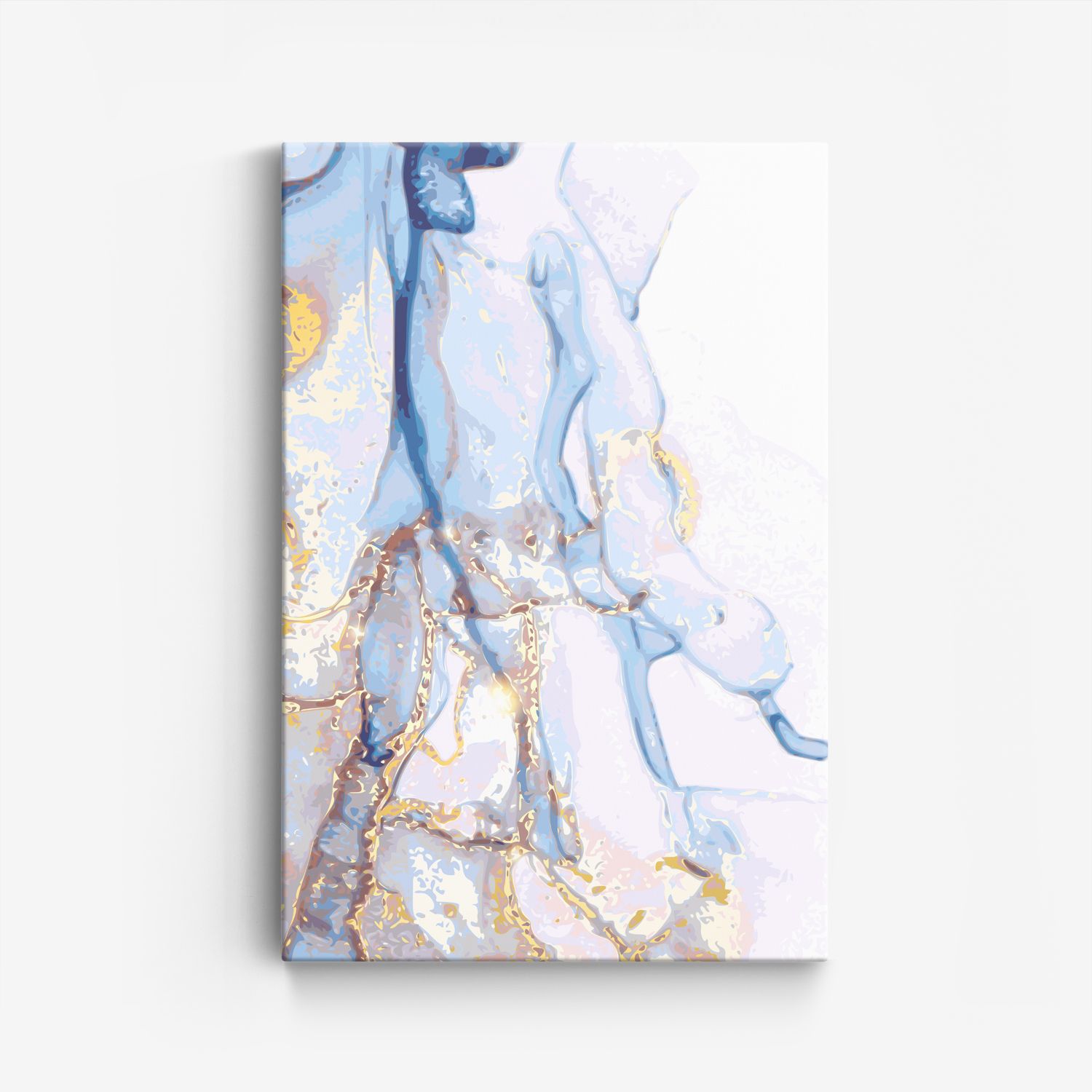 Abstrakt Blå Guld Canvas