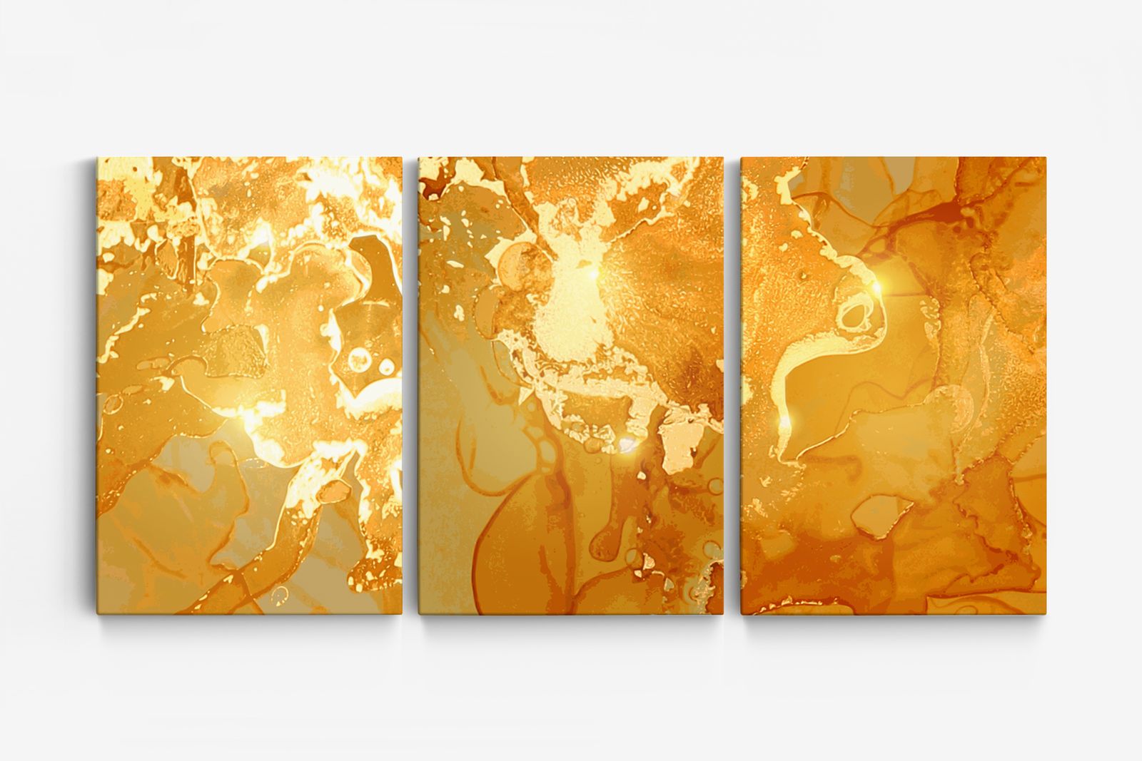 Abstrakt Guld Canvas - Set av 3