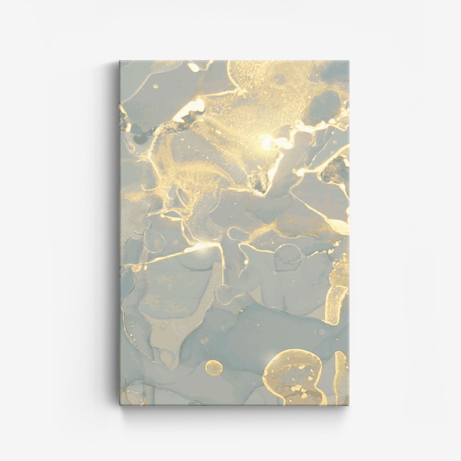 Abstrakt Guld och Grå Canvas