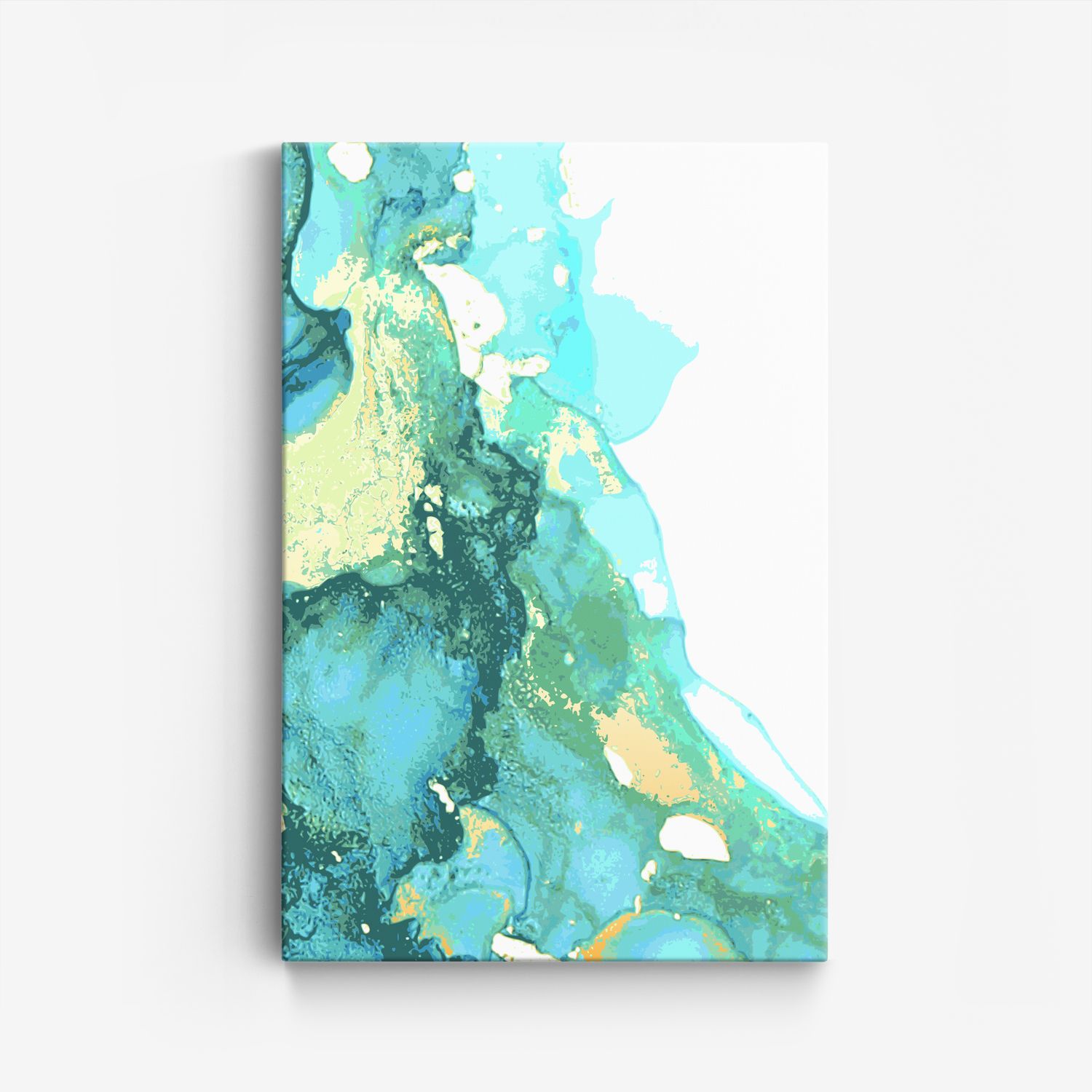 Abstrakt Blå Canvas Konst