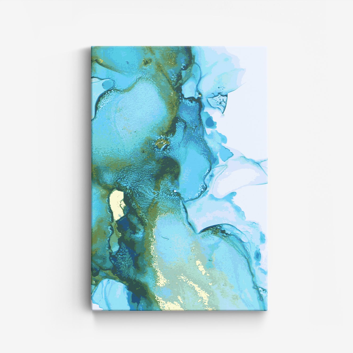 Abstrakt Blå Canvas Konst