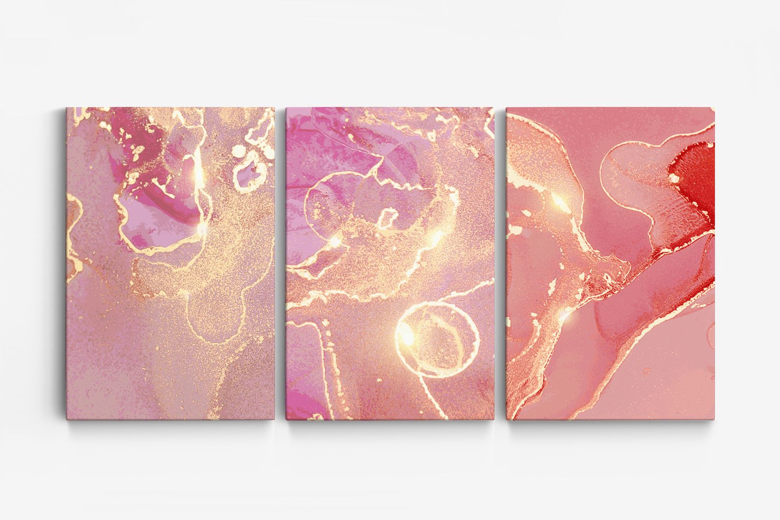 Abstrakt canvas konst - Set av 3