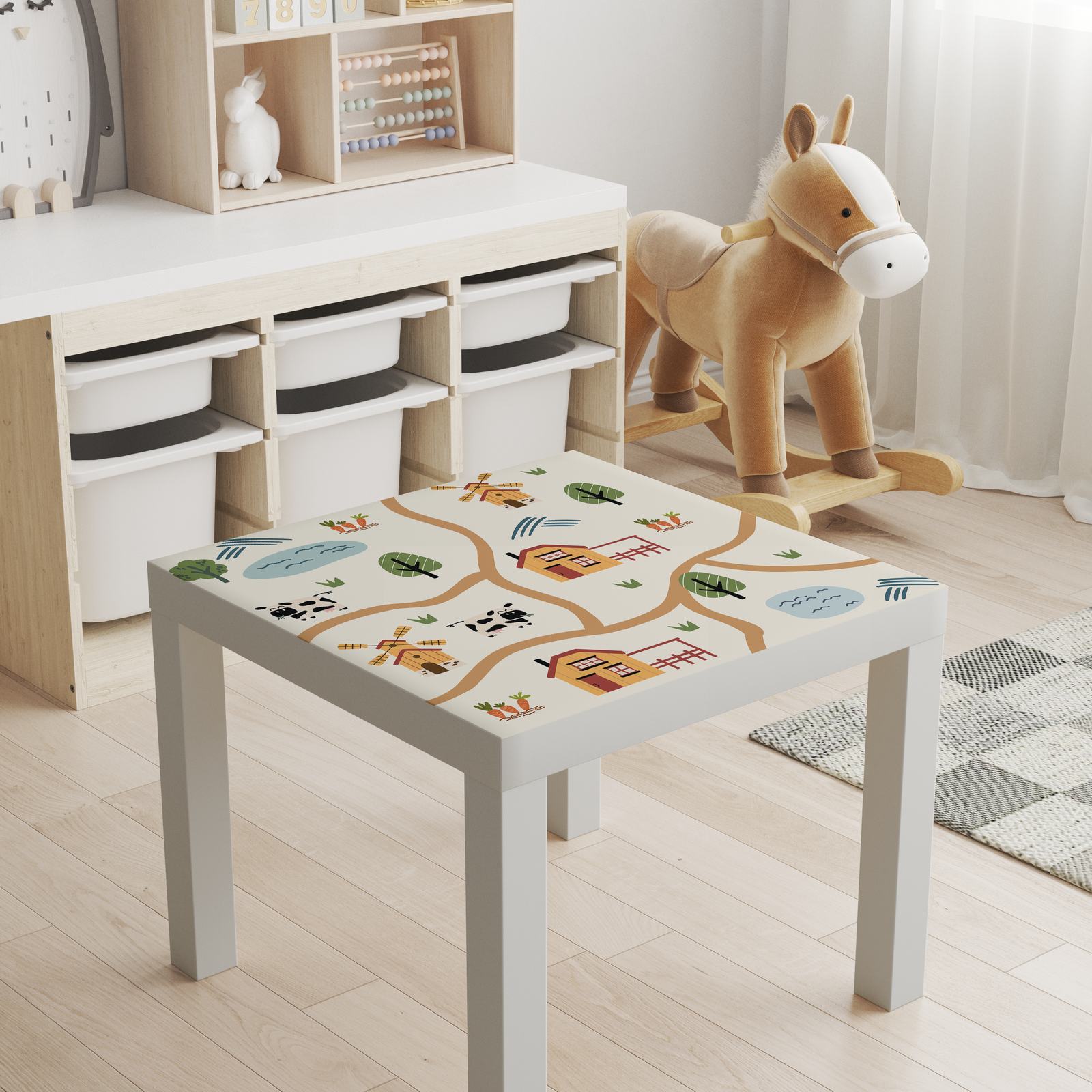 Självhäftande Klistermärke – Lack Bordsskiva Dekal / Bondgård Design