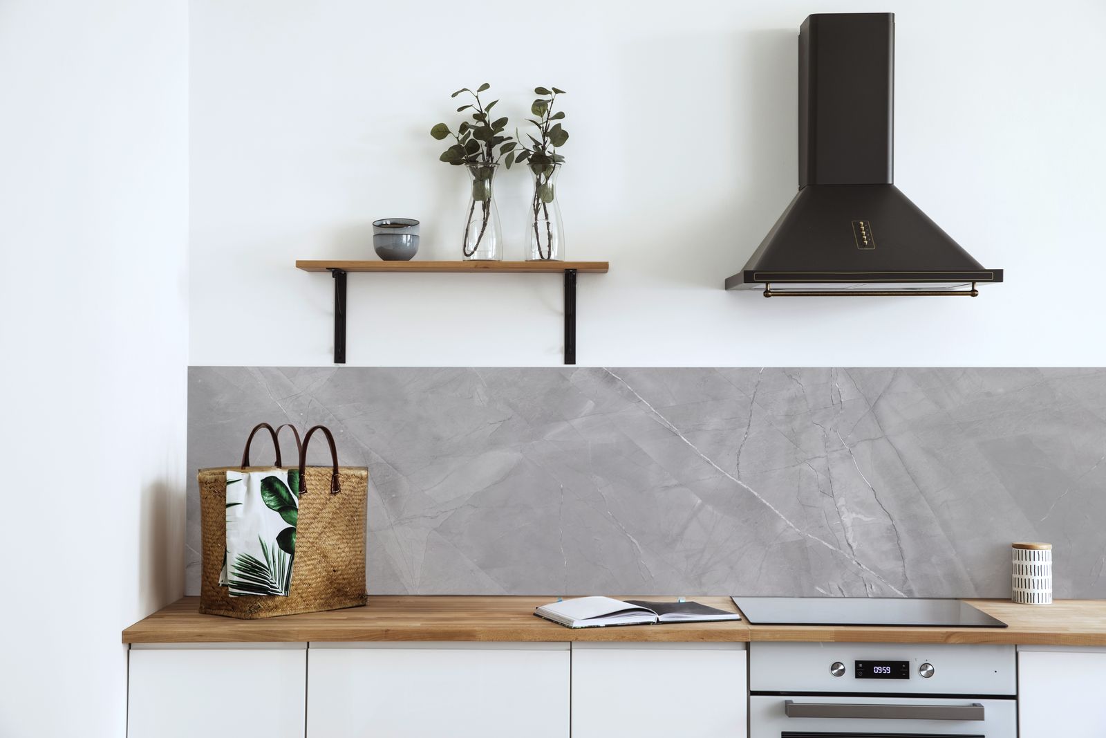 Elegant grå marmor dekorplast