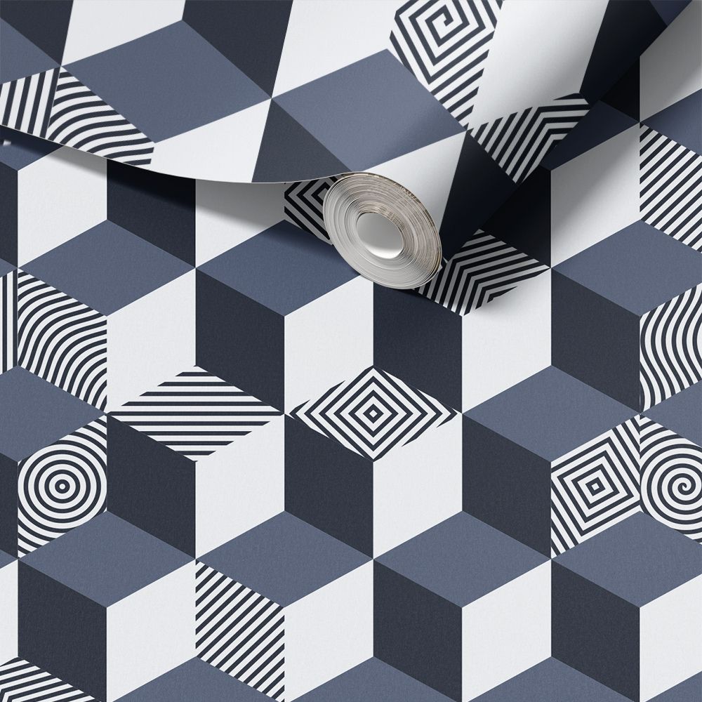 Dekorplast - Geometrisk kubdesign / Självhäftande