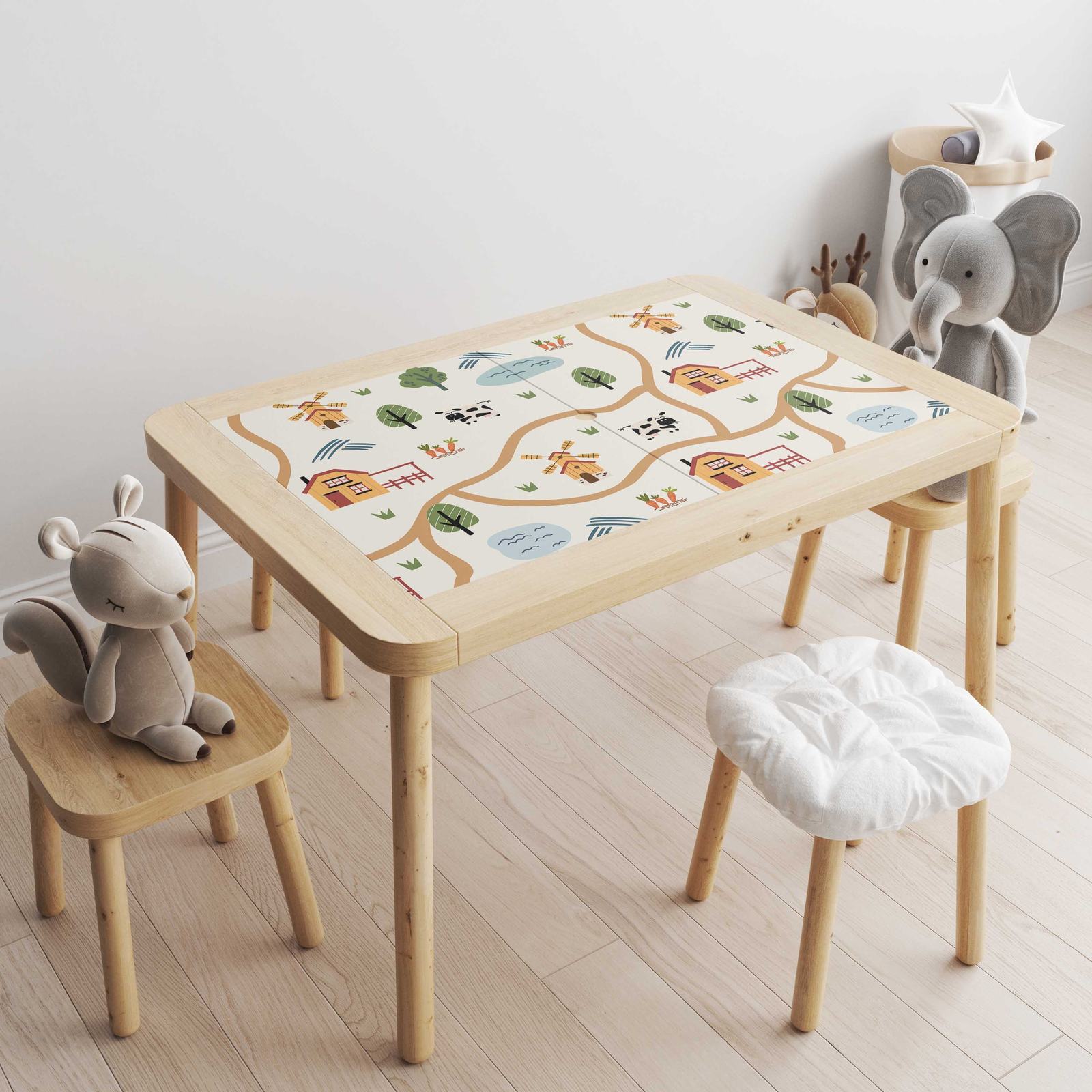 Självhäftande Klistermärke – Flisat Bord Dekal / Bondgårdsdesign