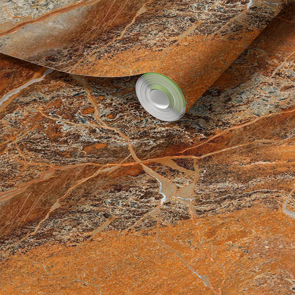 Dekorplast - Orange Marmor Design / Självhäftande