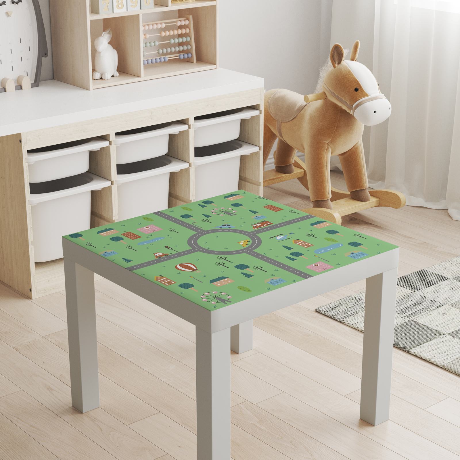 Självhäftande Dekal – Lack Bordsskiva Dekal / Lekfull Stad Design