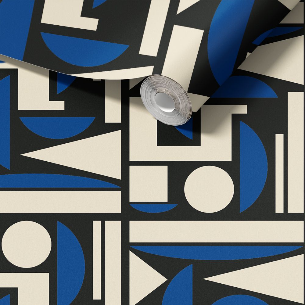 Dekorplast - Geometriskt Blått Mönster / Peel and Stick