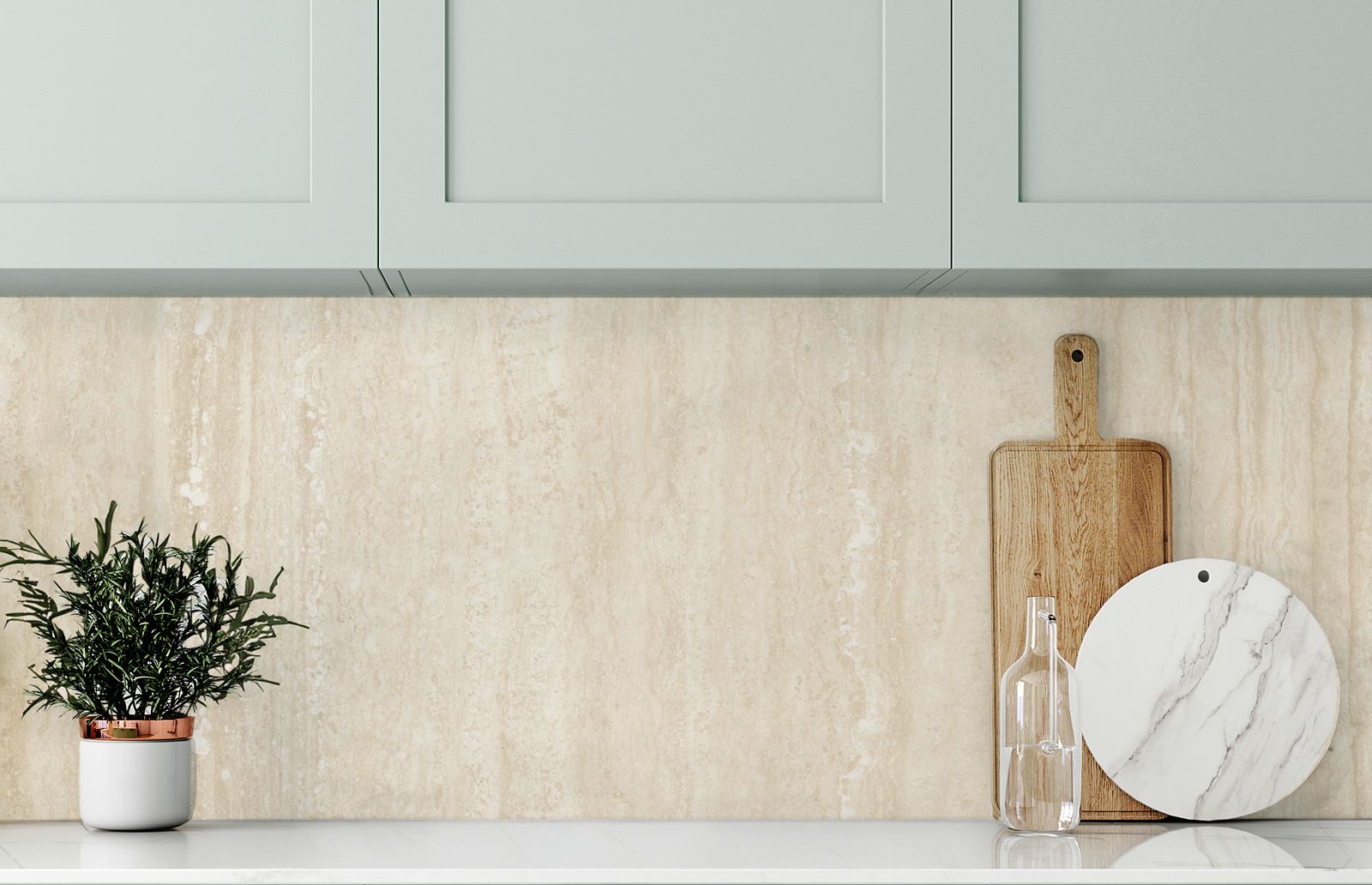 Beige marmor dekorplast för kök