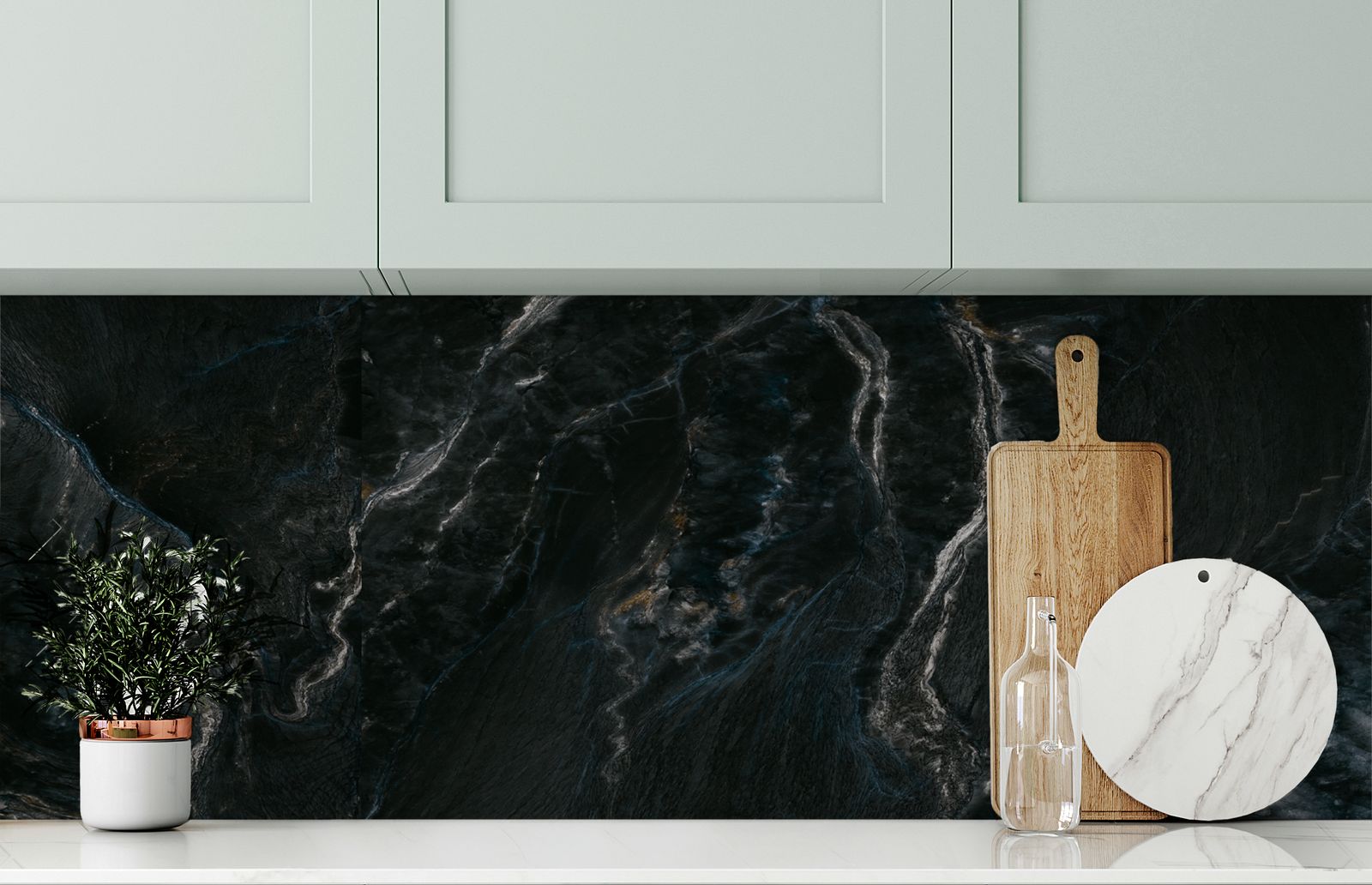Svart Marmor Dekorplast