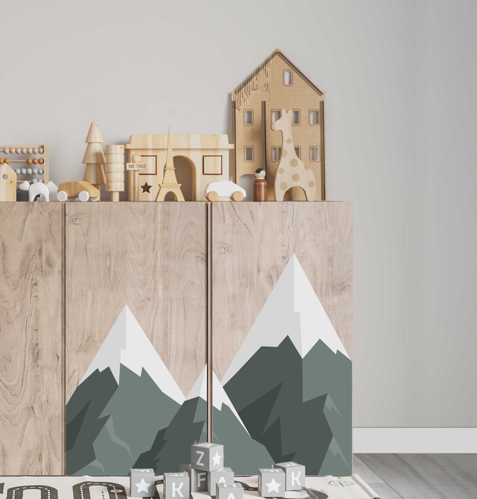 Självhäftande Klistermärke – Ivar Cabinet Dekal / Bergdesign
