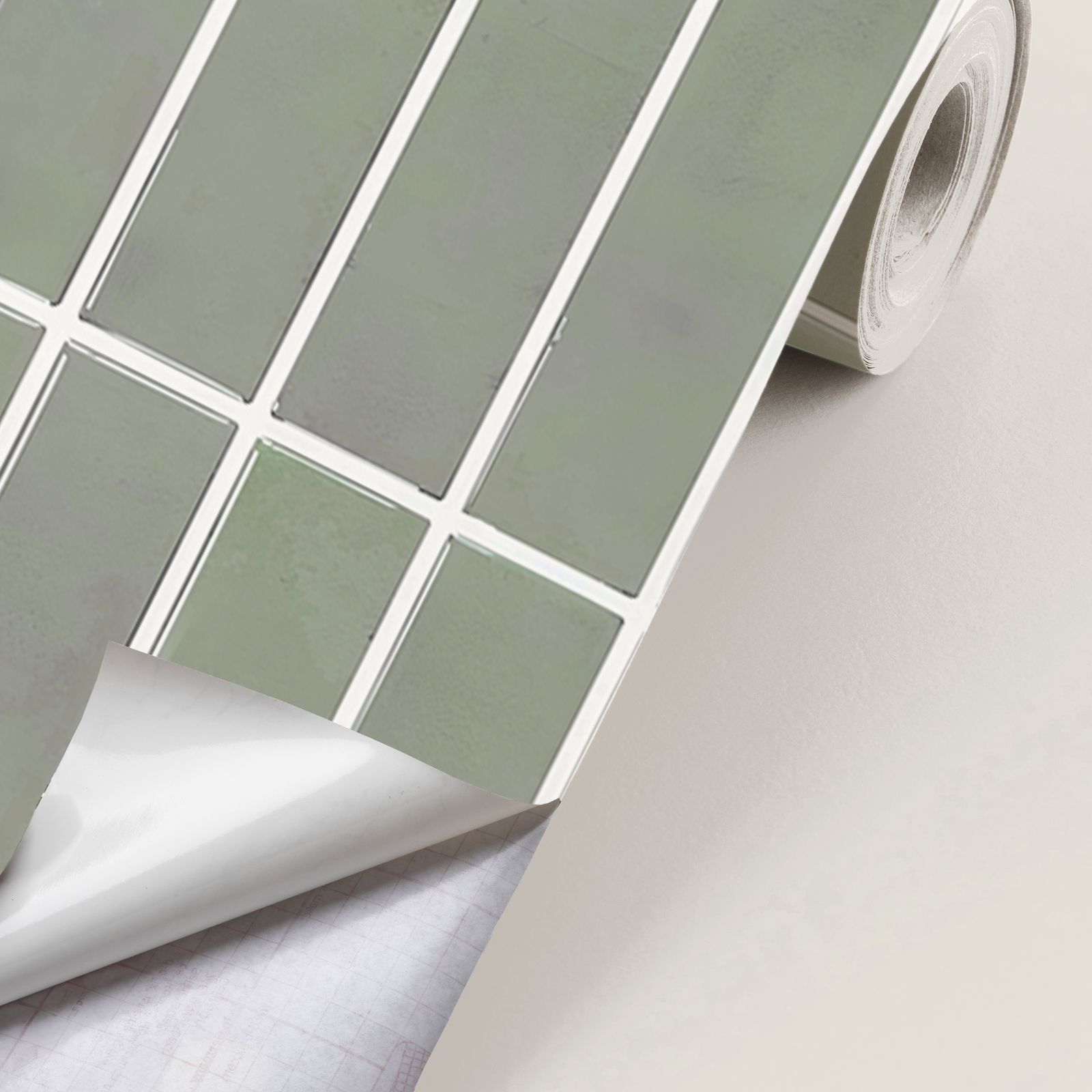 Dekorplast - Grön Kakeldesign / Peel and Stick