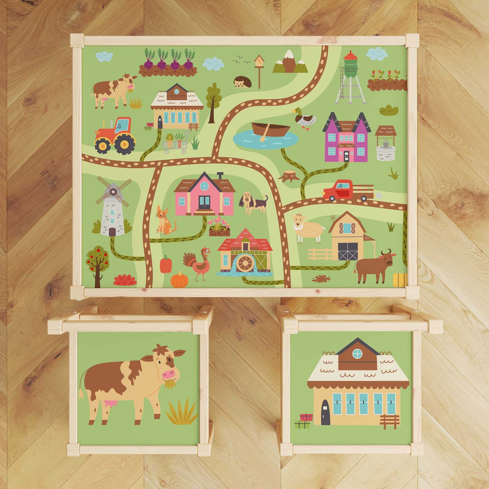 Självhäftande Klistermärke – Lätt Set Top Decal / Farm